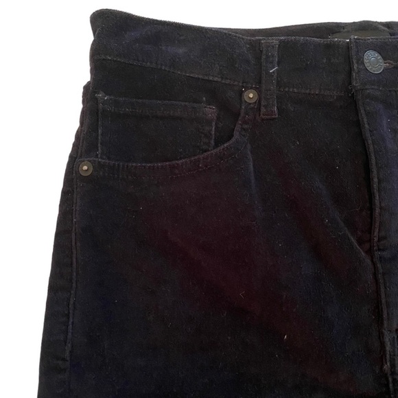 Express Super High Rise Straight Cropped Velvet Pants - Picture 7 of 9